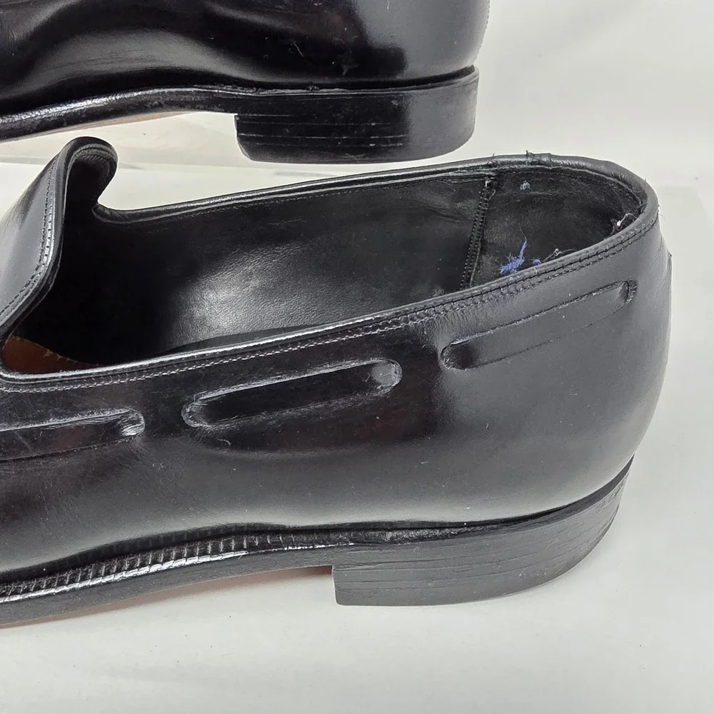 Johnston & Murphy Tassel Loafers Mens 10 D Aristocraft Black Leather Dress Shoes